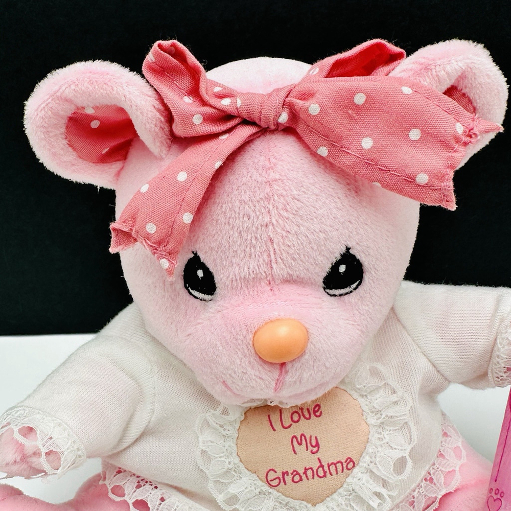 Precious Moments Tender Tails 'I Love My Grandma' Pink Teddy Bear Beanbag w/ Tag - Picture 2 of 11